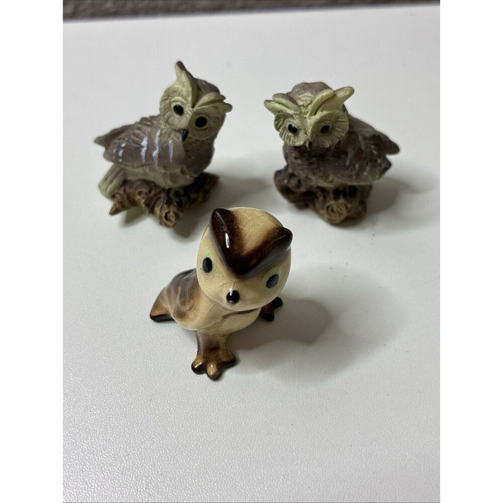 Vintage Retired Hagen Renaker Owl Bird Miniature Figurine Trinket 1981